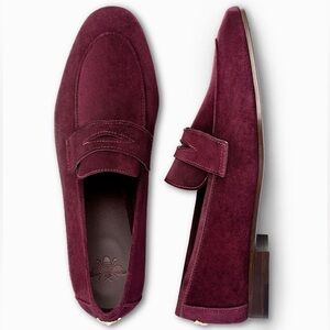 $810 Bougeotte Flaneur Suede Women's Loafers in Bordeaux